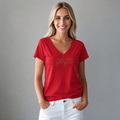 Playera Bordada para mujer cuello en V