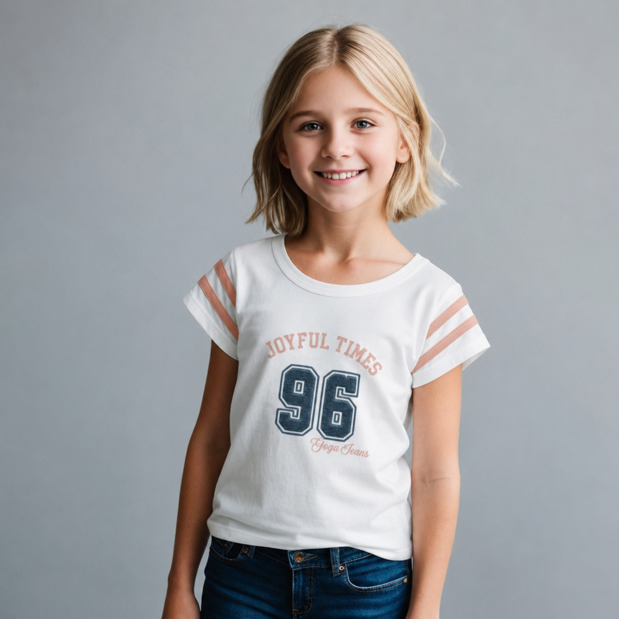 Playera Estampada con bordado para niña
