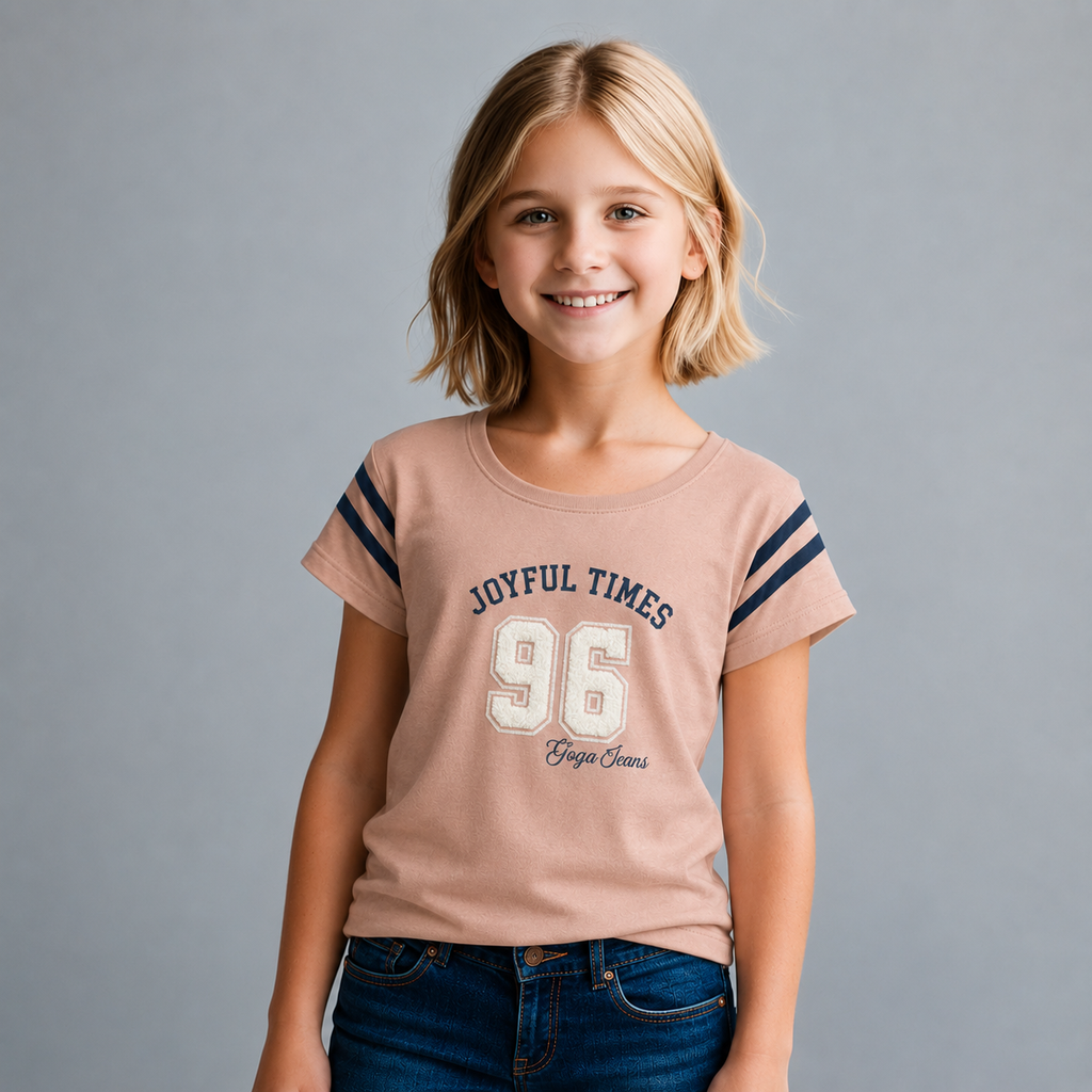 Playera Estampada con bordado para niña