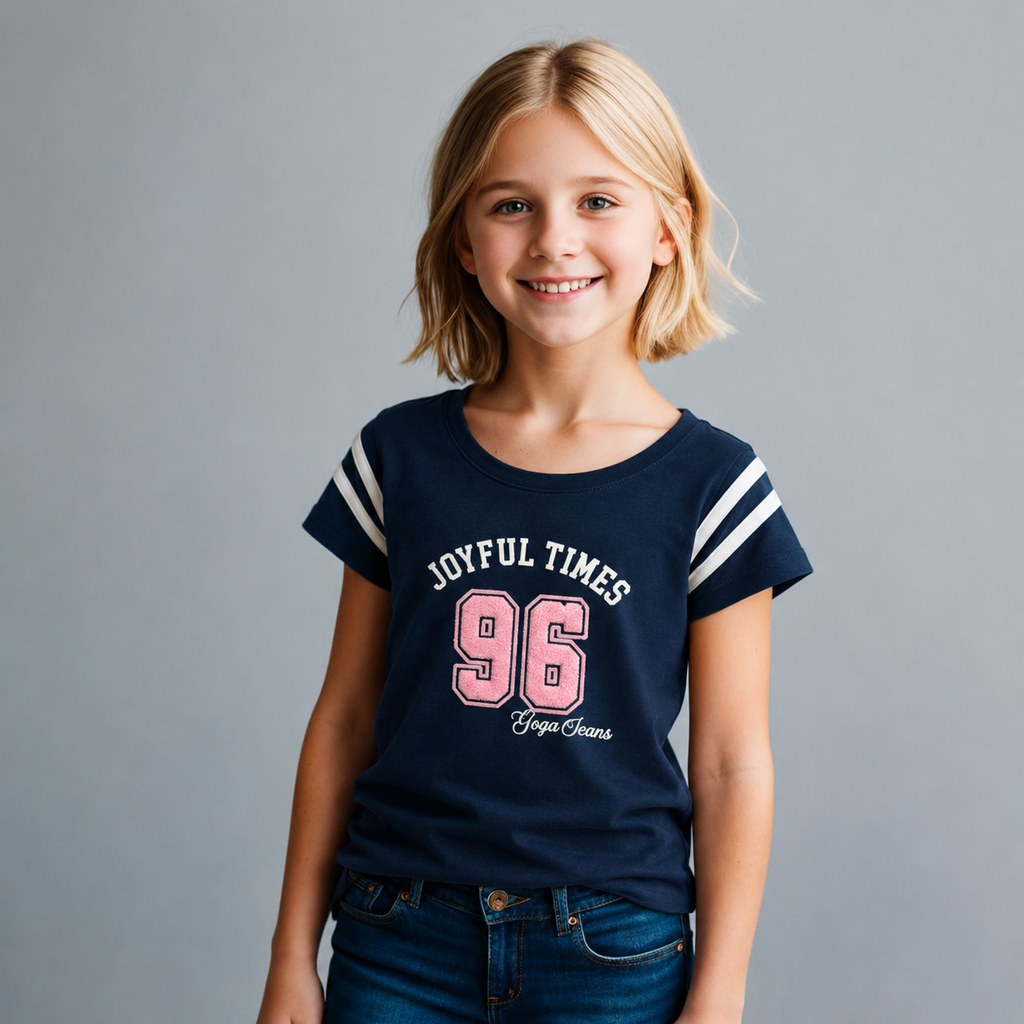 Playera Estampada con bordado para niña