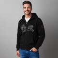 Sudadera polar para hombre, bordada con manga larga, bolsas frontales y cierre.