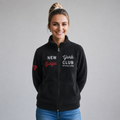 Sudadera polar para Mujer bordada, con manga larga, bolsas frontales, Cuello alto y cierre.
