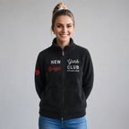 Sudadera polar para Mujer bordada, con manga larga, bolsas frontales, Cuello alto y cierre.