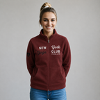 Sudadera polar para Mujer bordada, con manga larga, bolsas frontales, Cuello alto y cierre.