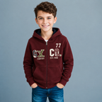 Sudadera Polar Bordada GXCO 77 con Capucha y Cierre