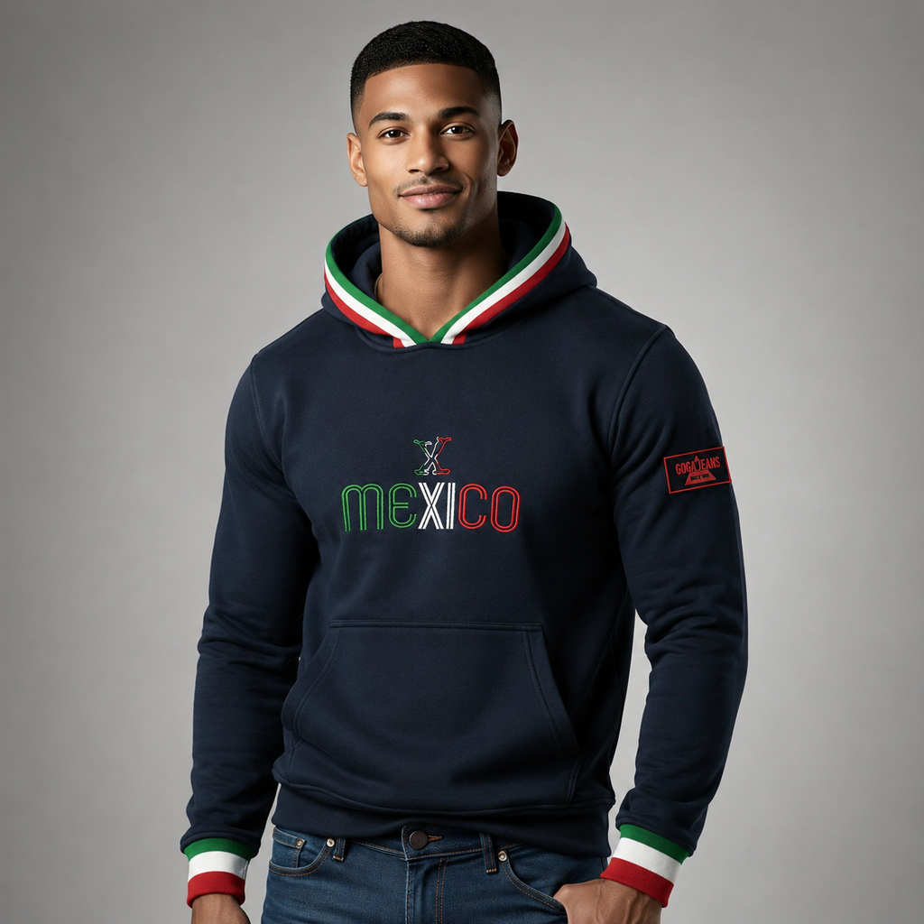 Sudadera felpa para hombre, Bordada con manga larga. capucha ajustable y bolsas frontales.