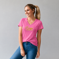 Playera de Pedrerí­a y Bordada para Mujer Cuello en V