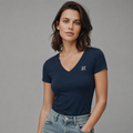 Playera Bordada para mujer, Cuello V