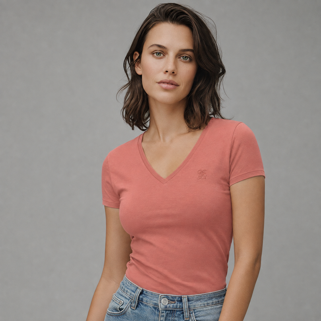 Playera Bordada para mujer, .Cuello V