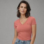 Playera Bordada para mujer, .Cuello V