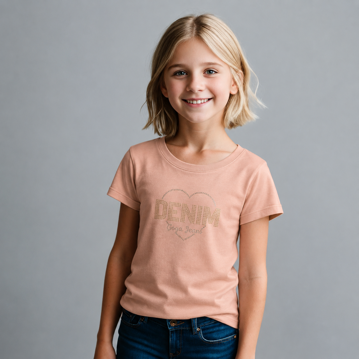 Playera Con Pedrería para niña