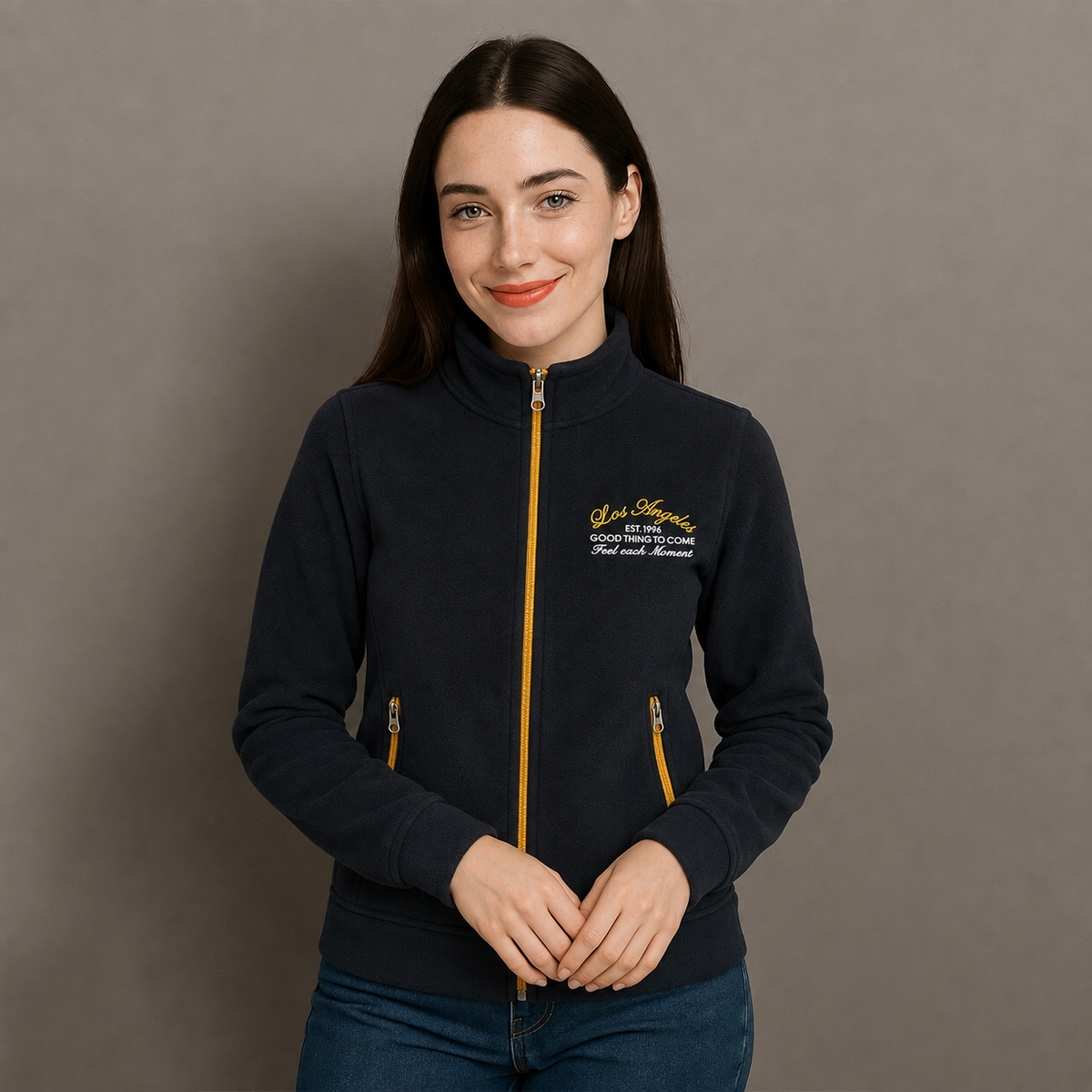 Sudadera Polar Goga con Cuello Alto y Cierre