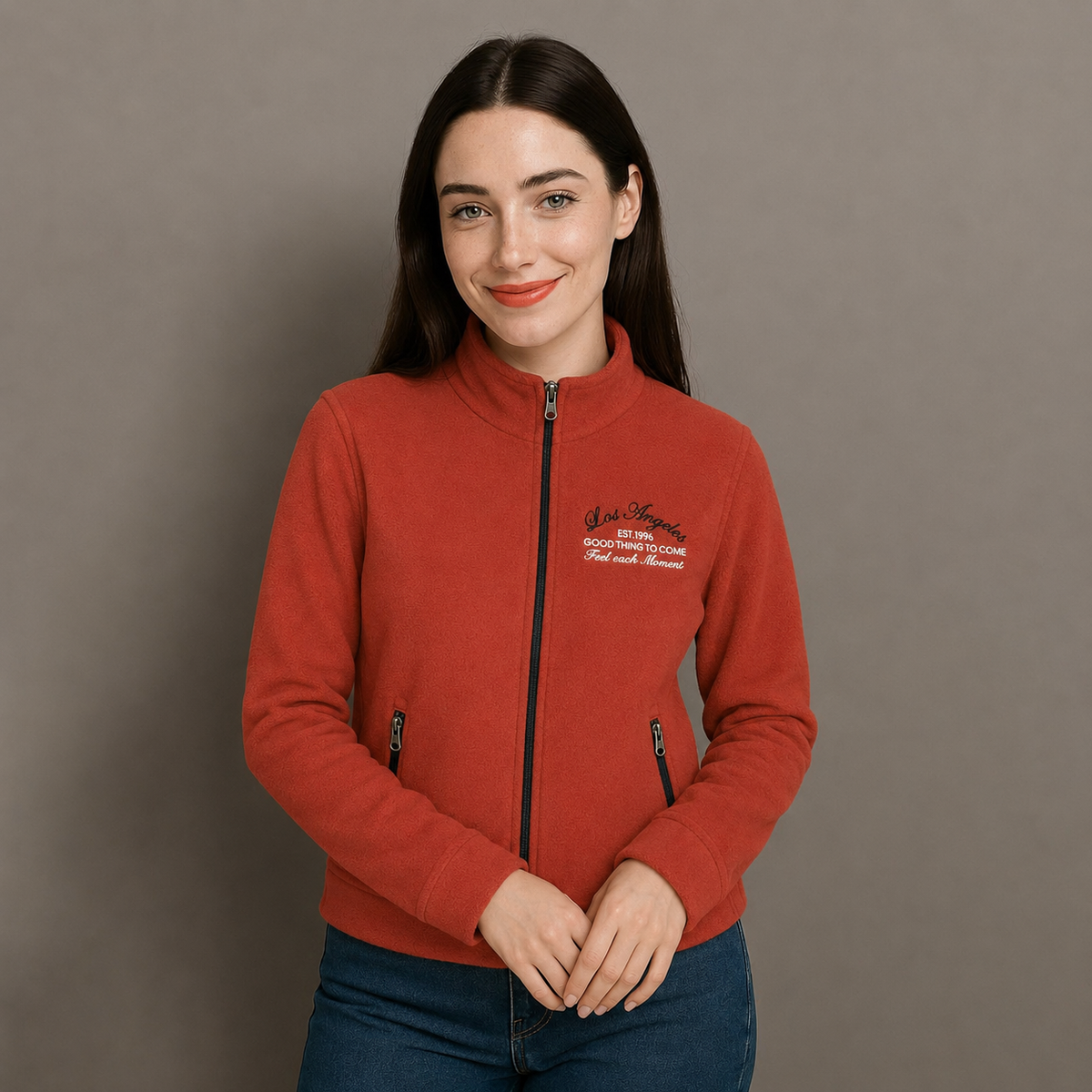 Sudadera Polar Goga con Cuello Alto y Cierre