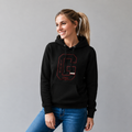Sudadera polar Dama bordada con manga larga, capucha ajustable y bolsa frontal.
