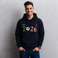 Sudadera polar para hombre, bordada con manga larga, capucha ajustable, bolsas frontales.