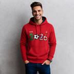 Sudadera polar para hombre, bordada con manga larga, capucha ajustable, bolsas frontales.