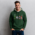 Sudadera polar para hombre, bordada con manga larga, capucha ajustable, bolsas frontales.