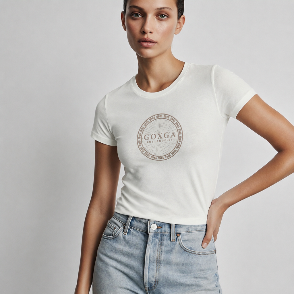 Playera de Pedrerí­a y Estampada para Mujer