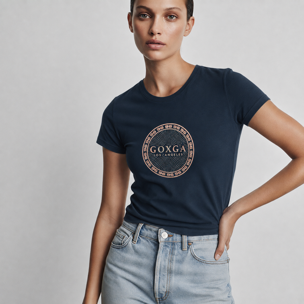 Playera de Pedrerí­a y Estampada para Mujer
