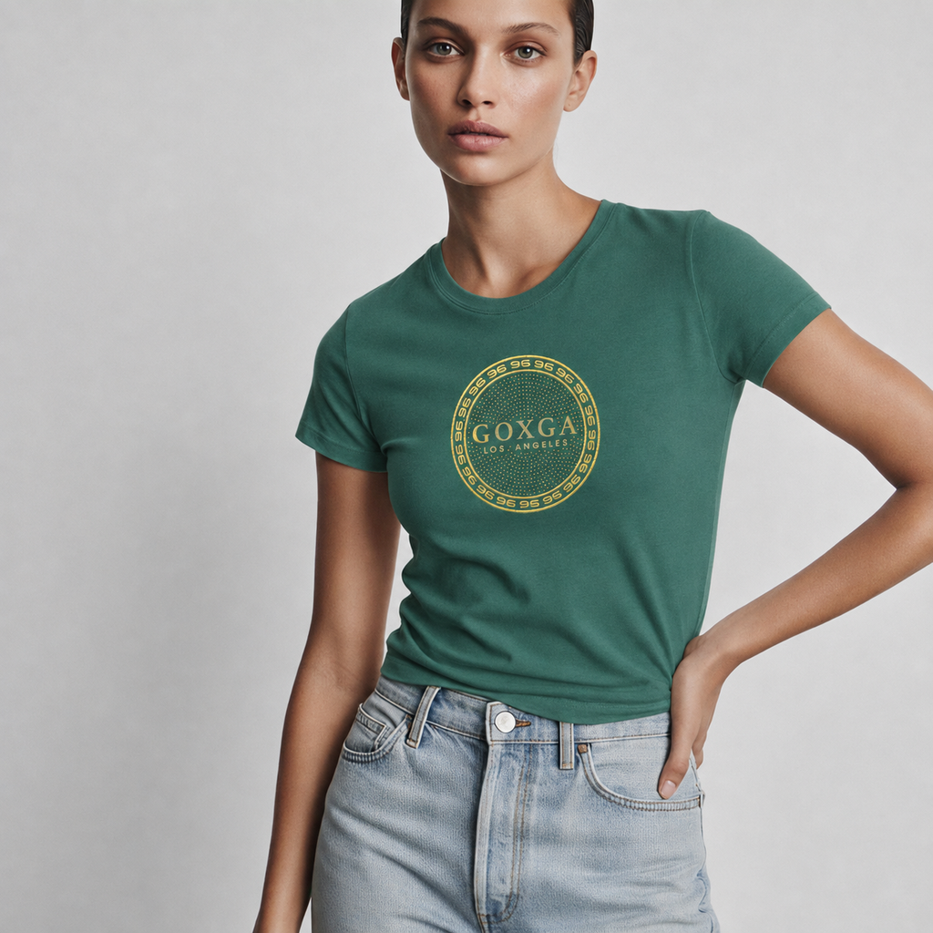 Playera de Pedrerí­a y Estampada para Mujer