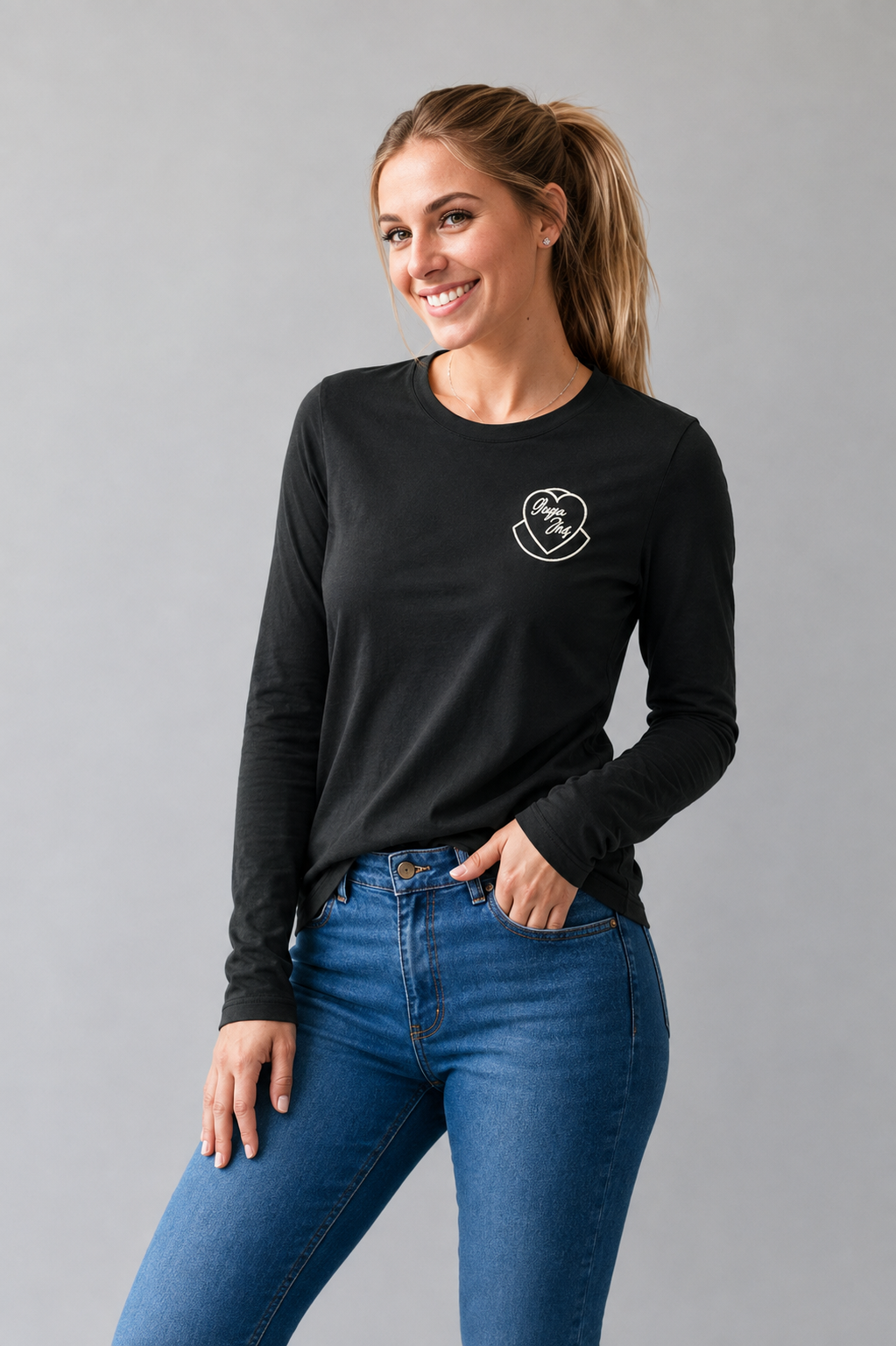 Playera Goga Jns Manga Larga con Bordado