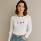 Playera Estampada/Pedrería para mujer