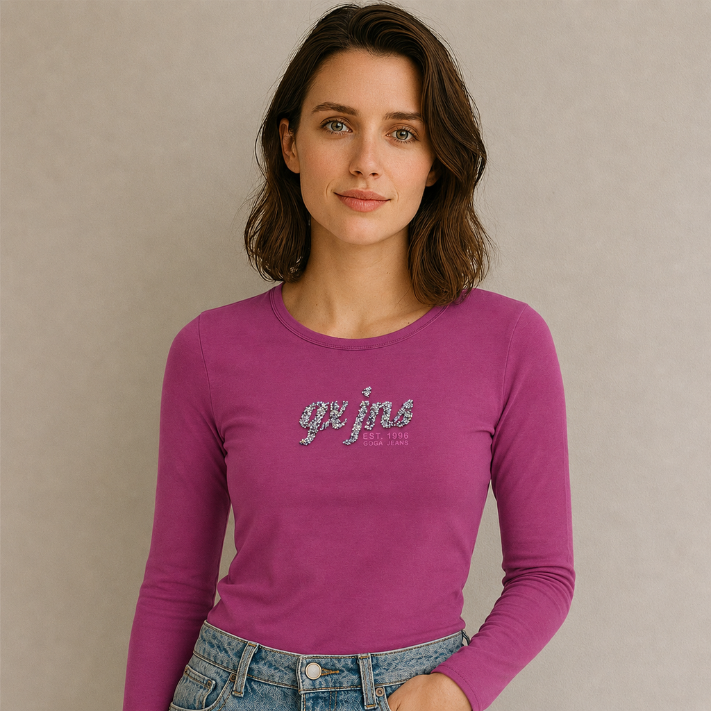 Playera Estampada/Pedrería para mujer