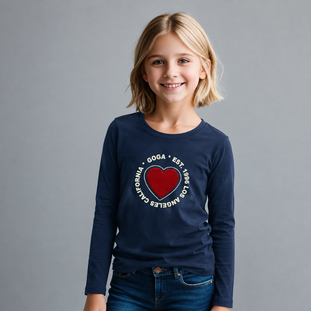 Playera Bordada y Estampada Niña