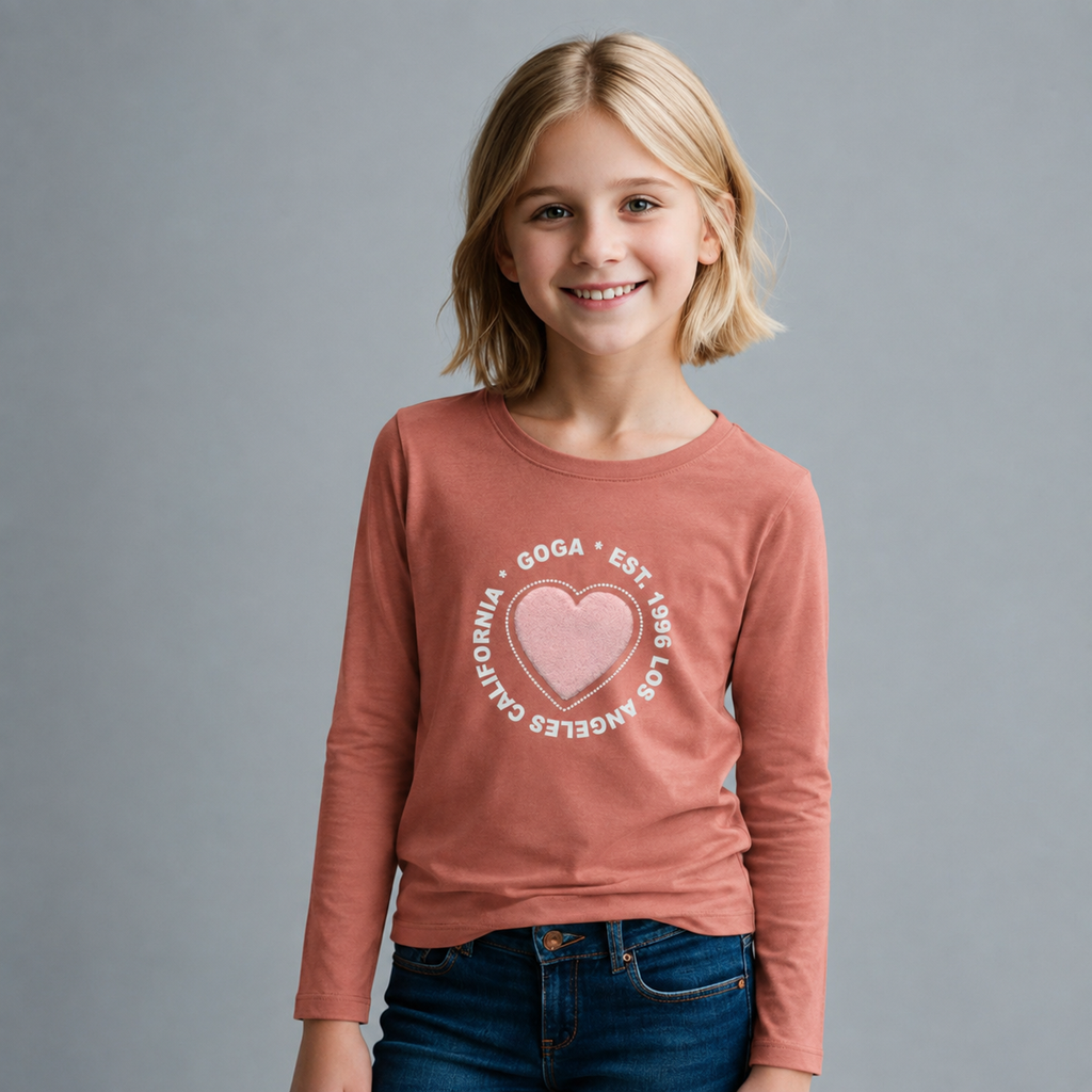 Playera Bordada y Estampada Niña