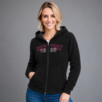 Sudadera polar para Mujer bordada, con manga larga, bolsas frontales, Cuello alto y cierre.