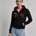 Sudadera polar para Mujer bordada, con manga larga, bolsas frontales y cierre.