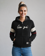 Sudadera polar para Mujer bordada, con manga larga, bolsas frontales y cierre.