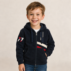 Sudadera Polar Bordada con Capucha y Cierre