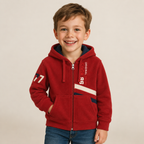 Sudadera Polar Bordada con Capucha y Cierre
