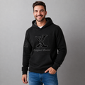 Sudadera polar para hombre, bordada con manga larga, capucha ajustable, bolsas frontales.