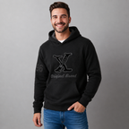 Sudadera polar para hombre, bordada con manga larga, capucha ajustable, bolsas frontales.