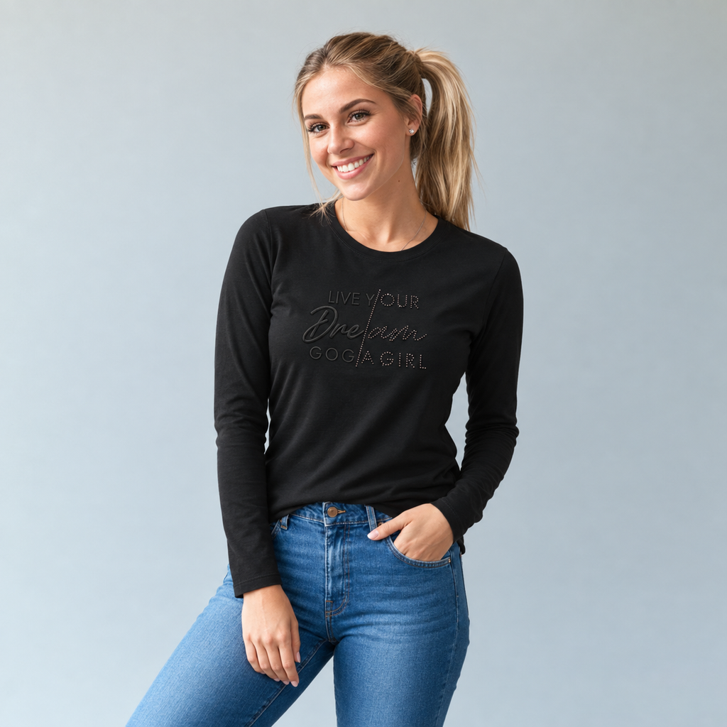 Playera Estampada/Pedrería para mujer.