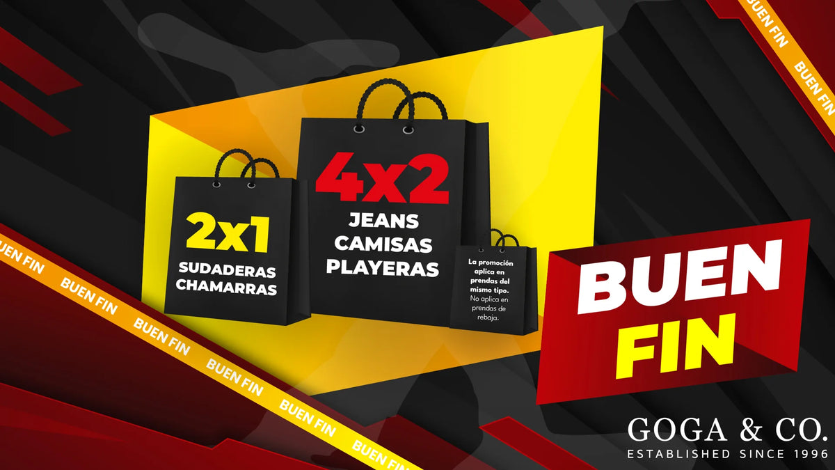 Buen Fin Goga & Co: 2 por 1 en sudaderas y chamarras; 4 por 2 en jeans, camisas y playeras