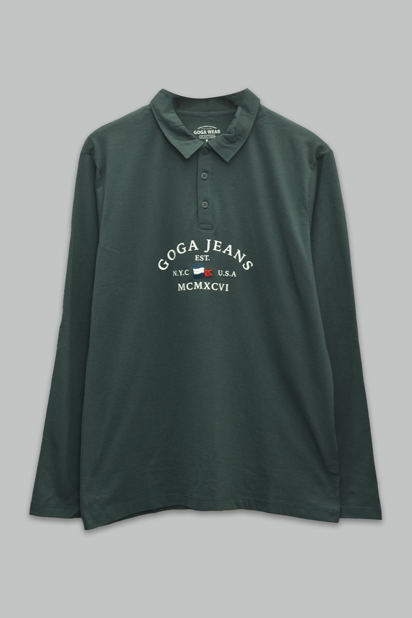 Playera Tipo Polo Estampada y Bordada para Hombre