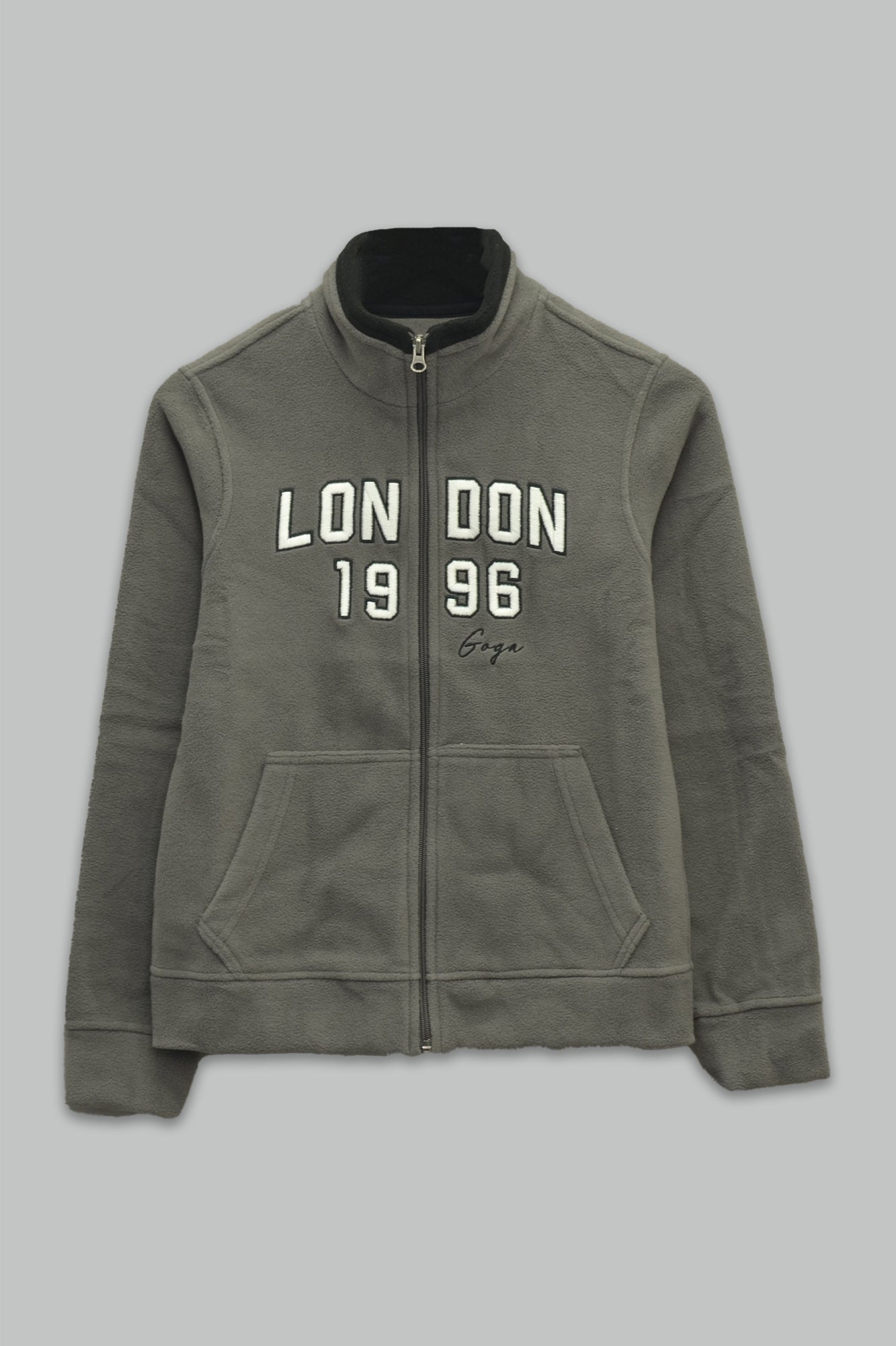 Sudadera polar para Mujer bordada, con manga larga, bolsas frontales y cierre.