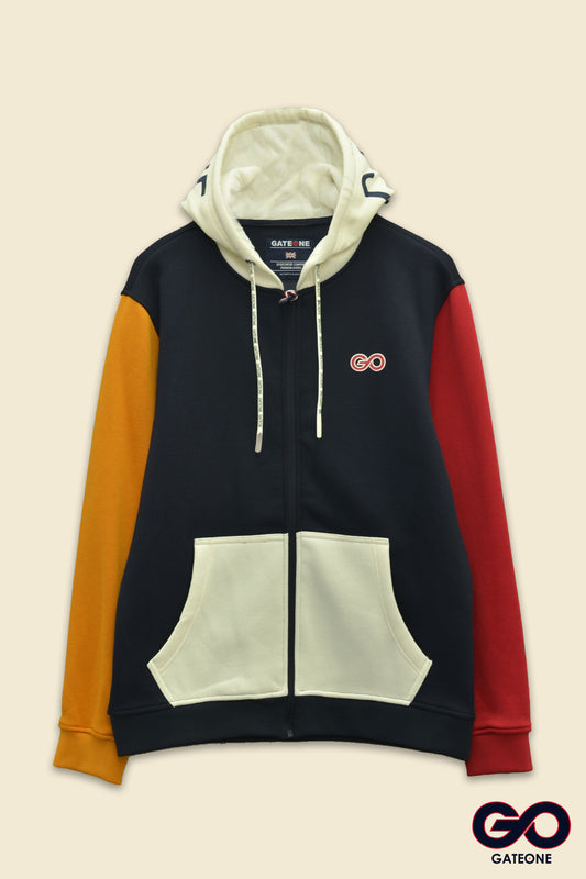 Sudadera para hombre, bolsas frontales y cierre.