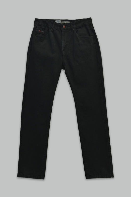 Pantalón de mezclilla Negro Regular Fit Rigido  para hombre