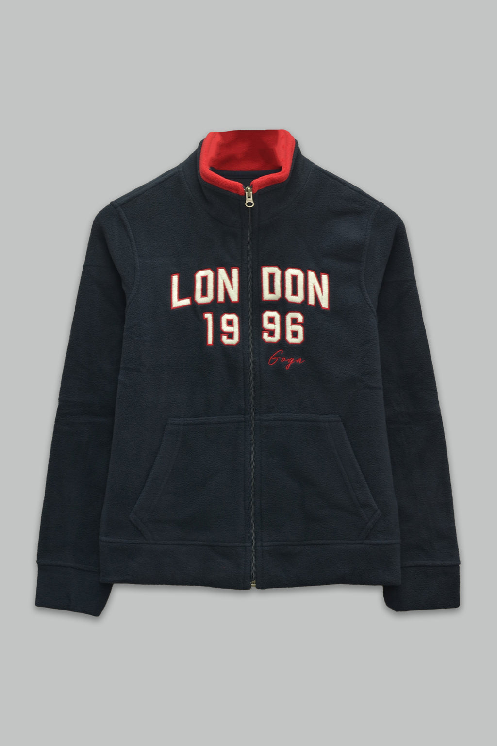 Sudadera polar para Mujer bordada, con manga larga, bolsas frontales y cierre.