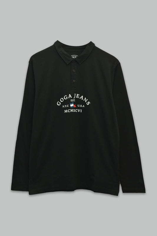 Playera Tipo Polo Estampada y Bordada para Hombre