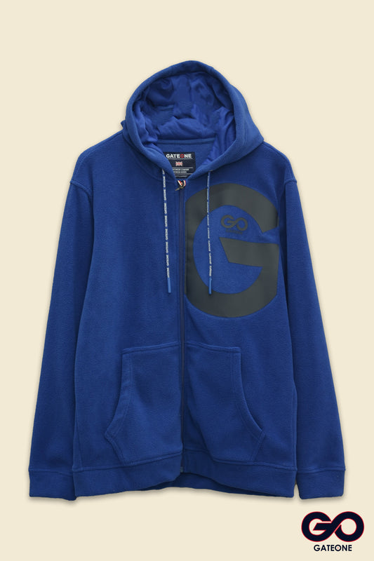 Sudadera para hombre, bolsas frontales y cierre.