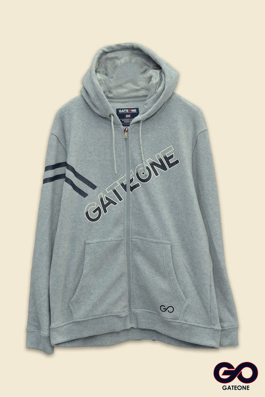 Sudadera para hombre, bolsas frontales y cierre.