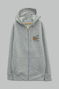 Sudadera felpa para Niño con manga larga, capucha ajustable, bolsas frontales y cierre.