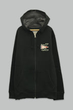 Sudadera felpa para Niño con manga larga, capucha ajustable, bolsas frontales y cierre.