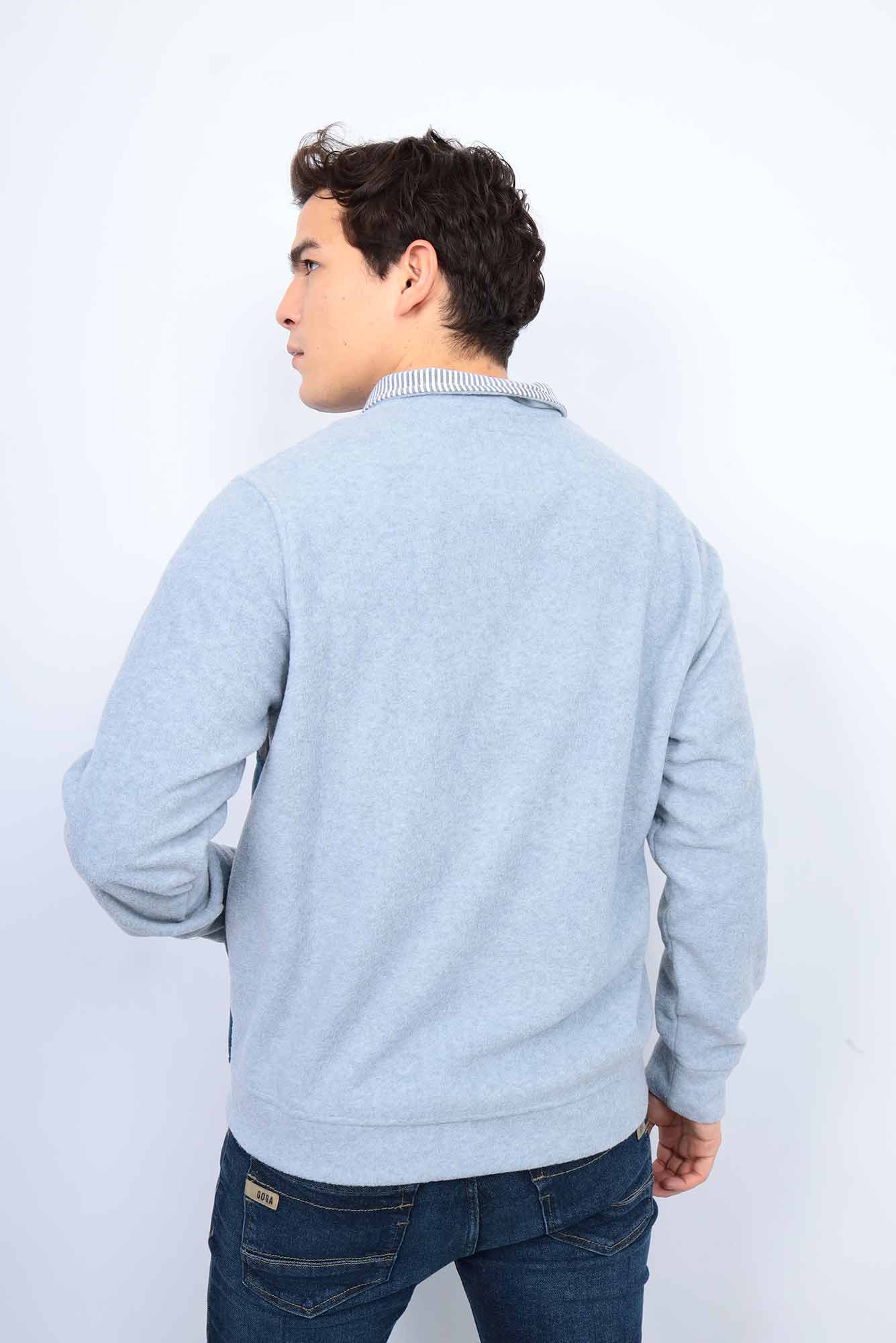 Sudadera polar para hombre, bordada con manga larga, bolsas frontales –  Goga & Co