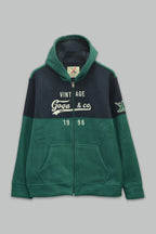 Sudadera polar para hombre, bordada con manga larga, bolsas frontales y cierre.